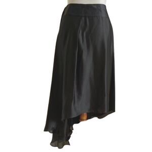 Y2K Dannenberg Castro 100% Silk Asymmetrical Wrap Skirt Sz 0, Vintage